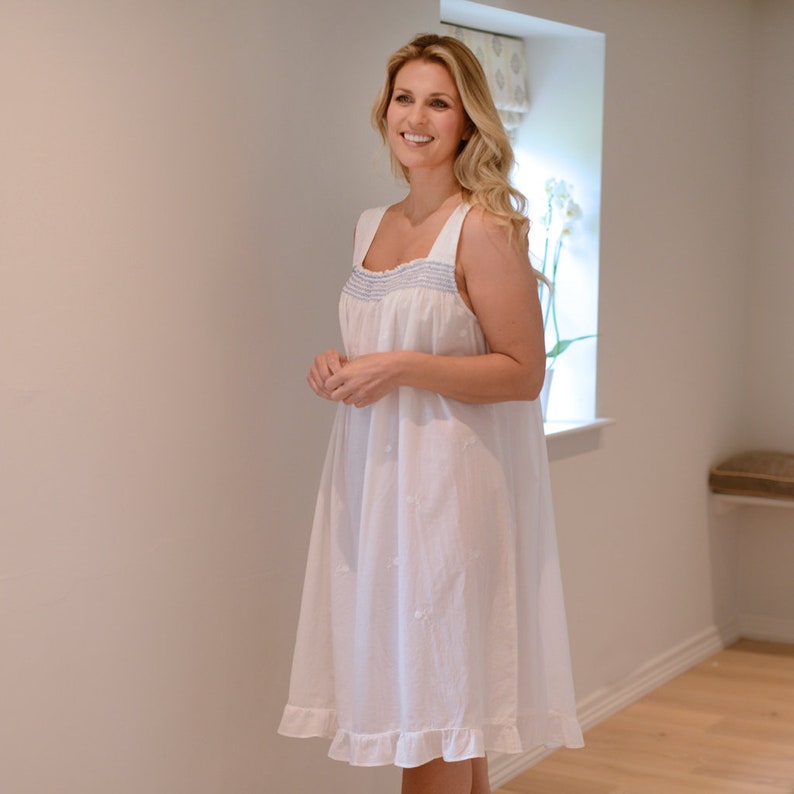 Pure Cotton Nightgown Half Sleeve Hot and Sexy Lingerie Sleepwear White Cotton Nightgown Cotton Lingerie Honeymoon Sleepwear